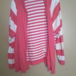 Striped Pink and White Hoodie